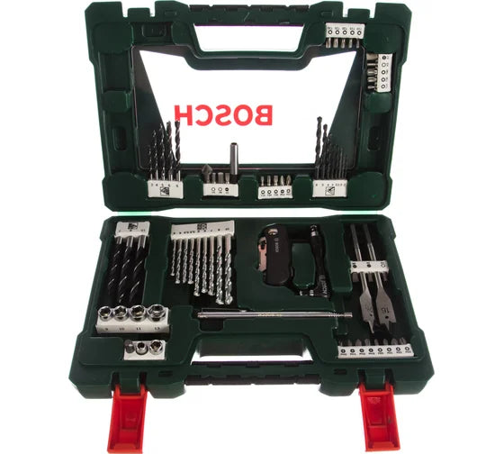 Bosch V-Line 68-Piece Drill and Screwdriver Bit Set with Magnetic Pocket Knife and Rod (2607017191)