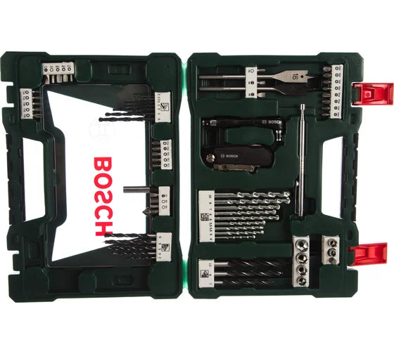 Bosch V-Line 68-Piece Drill and Screwdriver Bit Set with Magnetic Pocket Knife and Rod (2607017191)