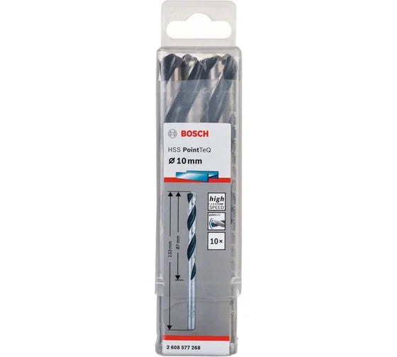 Bosch  PointTeQ Twist Drill Bit for Metal  10x87x133 mm