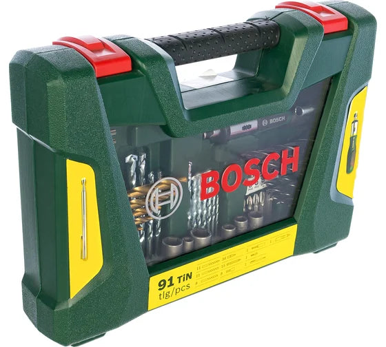 Bosch V-Line 91-Piece Drill and Screwdriver Bit Set with Magnetic Rod (2607017195)