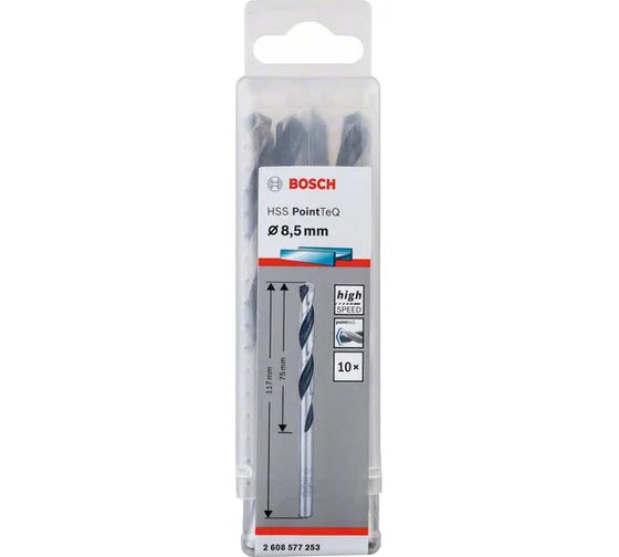 Bosch PointTeQ Twist Drill Bit for Metal 8.5x75x117 mm