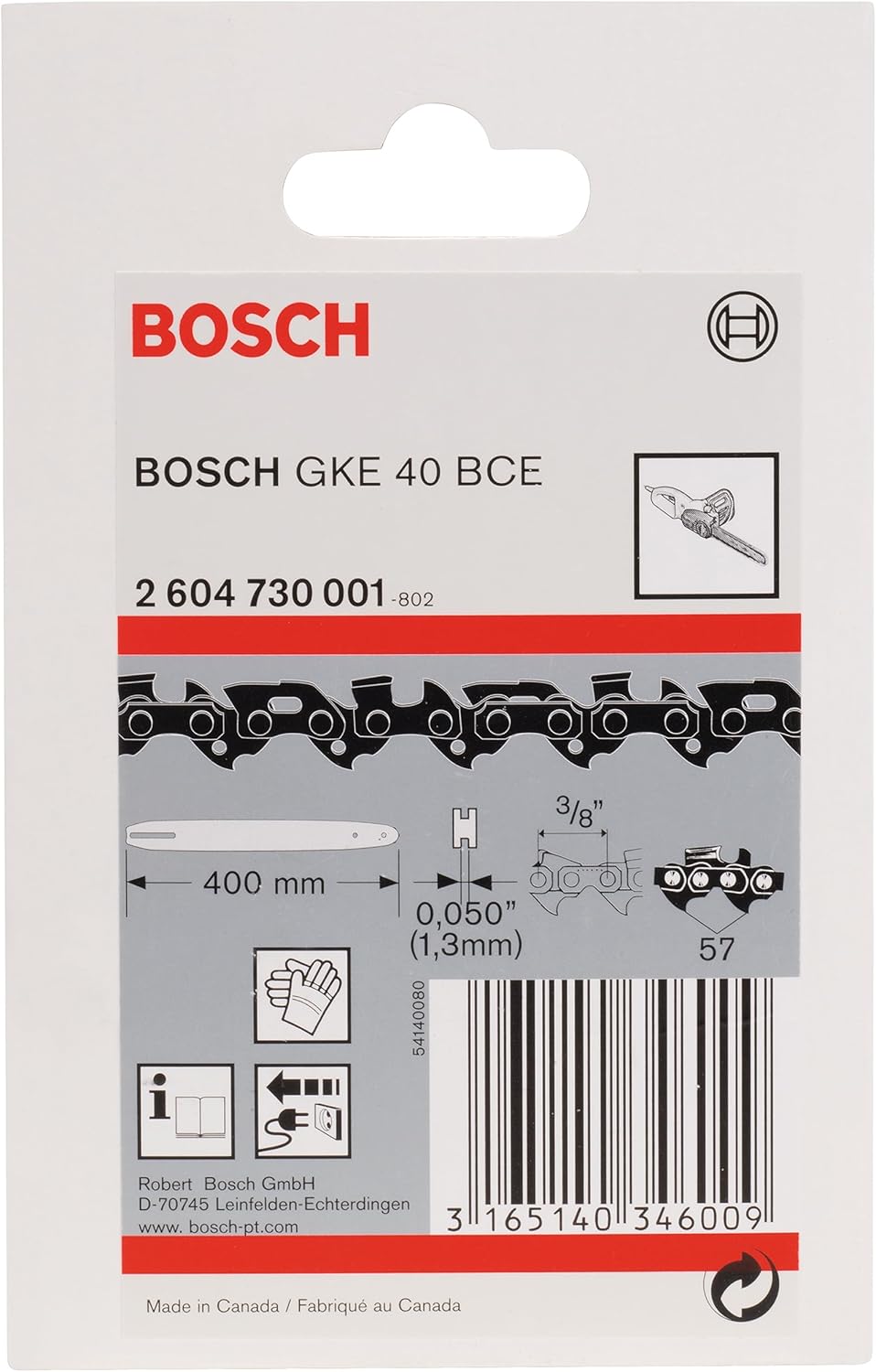 Bosch Accessories Chainsaw Chain 400 mm GKE 40 BCE