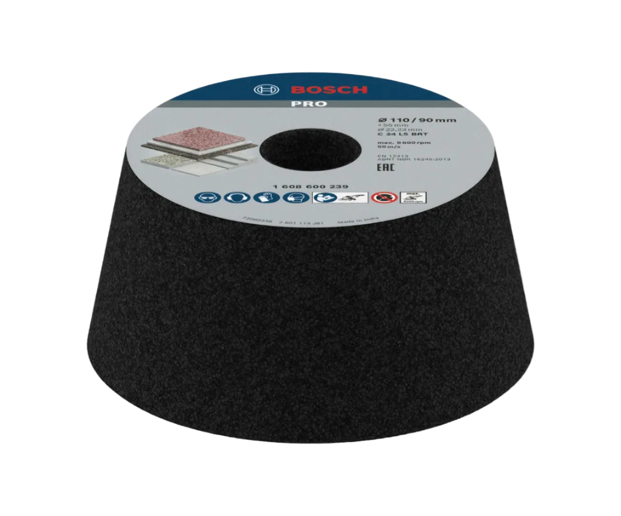 BOSCH 1608600239 conical sanding bowl for stone/concrete 90 x 110 x 55 mm, M24