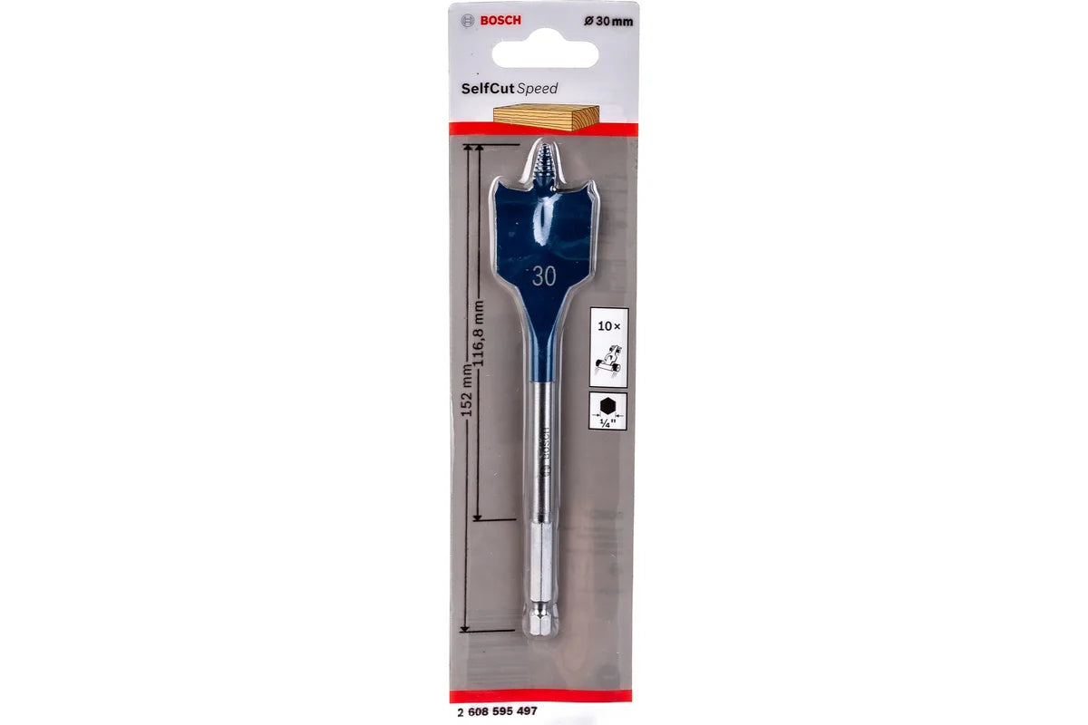 Wood feather drill (30x152 mm; shank 1/4") Bosch 2608595497