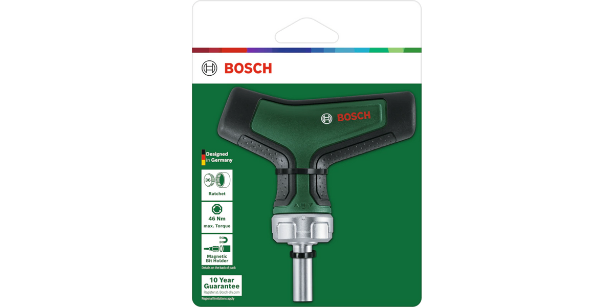 Bosch Screwdriver Bit Ratchet Set with T-Handle