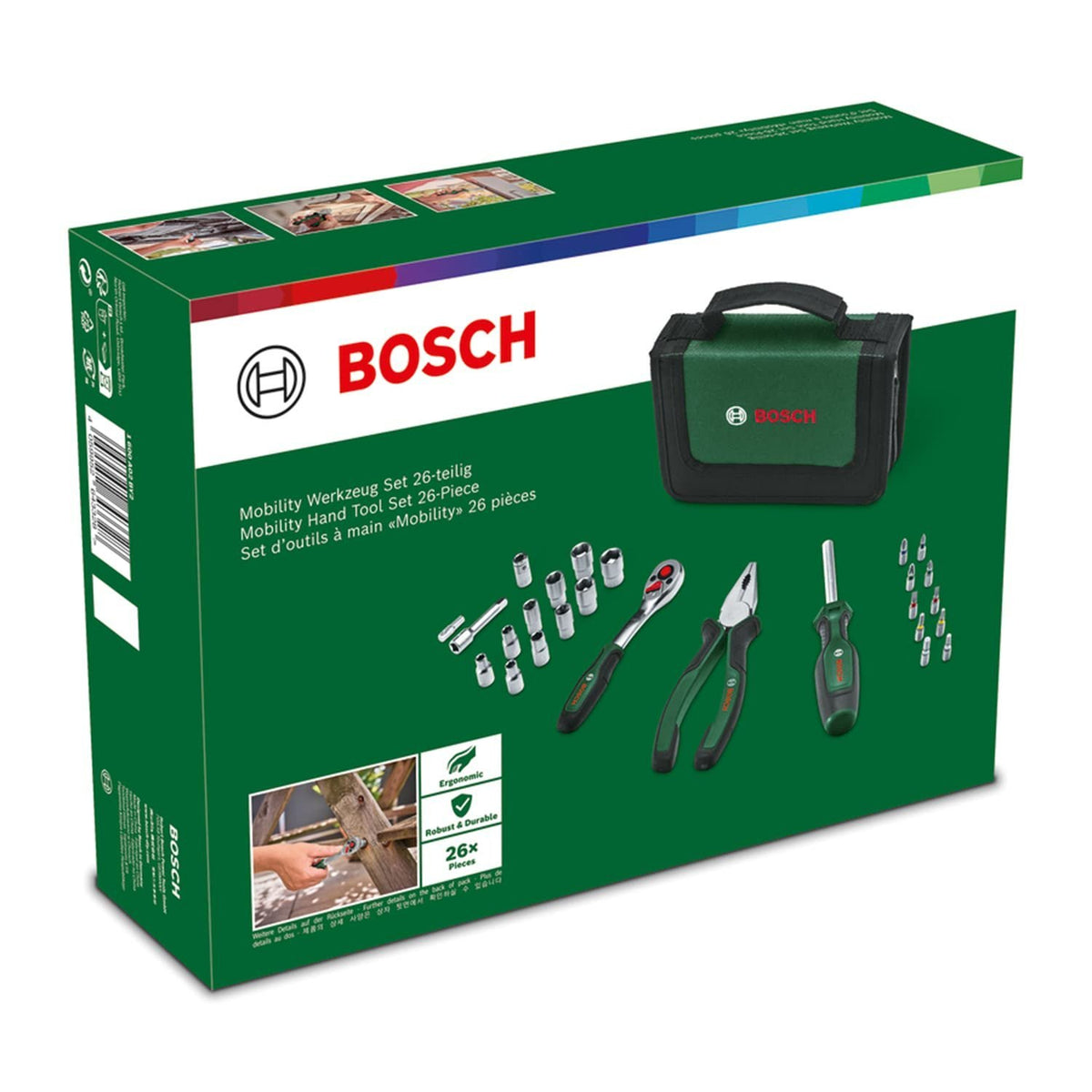 Bosch 26 կտորից բաղկացած ունիվերսալ ձեռքի գործիքների հավաքածու