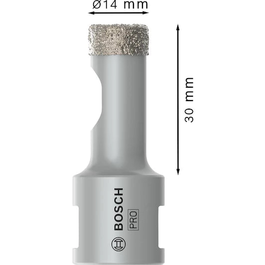 BOSCH diamond drill bit for dry drilling Dry Speed Best for Ceramic 14 x 30 mm