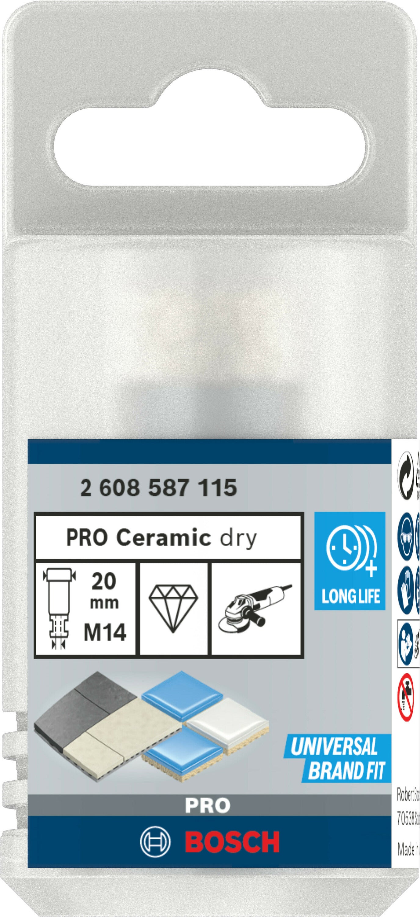BOSCH diamond drill bit for dry drilling Dry Speed Best for Ceramic 20 x 35 mm