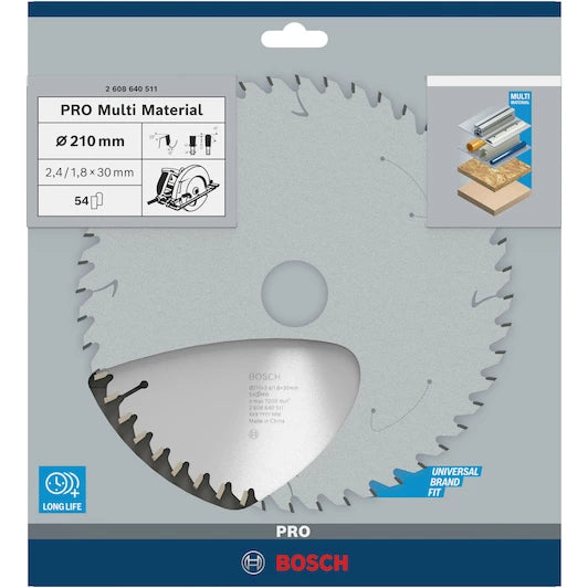 BOSCH  circular saw blade Multi Material, 210 x 30 x 2.4 mm, 54T